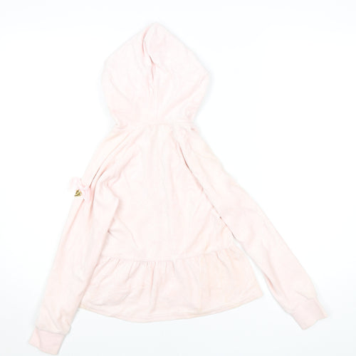 Angel's Face Girls Pink Velour Ruffle Zip Hoodie 6-7 Years