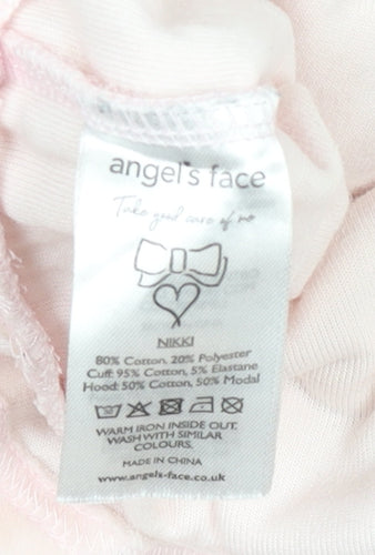 Angel's Face Girls Pink Velour Ruffle Zip Hoodie 6-7 Years