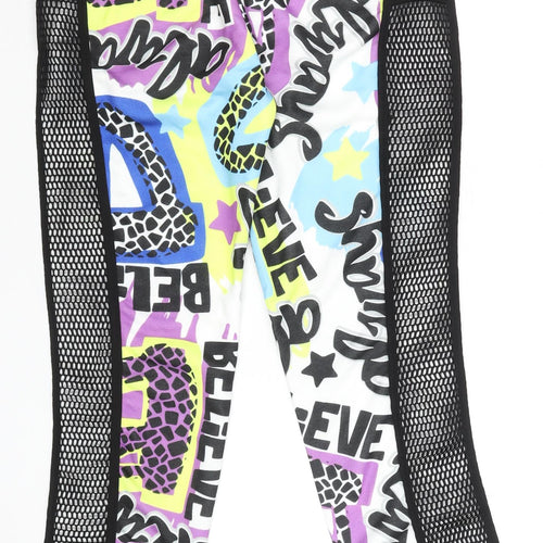 Souchi Unisex Multicoloured Graphic Jogger Trousers Size M