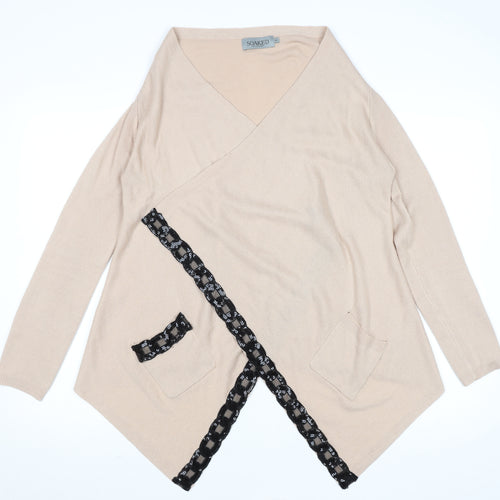 Soaked in Luxury Women’s Beige Wrap Cardigan XS V-Neck Knit