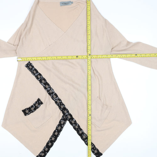 Soaked in Luxury Women’s Beige Wrap Cardigan XS V-Neck Knit