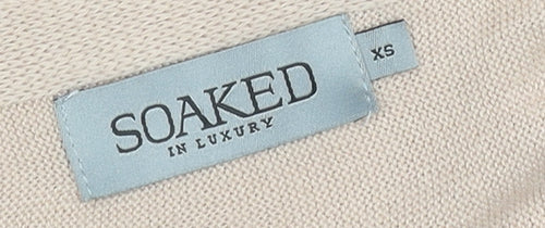 Soaked in Luxury Women’s Beige Wrap Cardigan XS V-Neck Knit