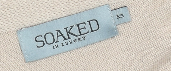 Soaked in Luxury Women’s Beige Wrap Cardigan XS V-Neck Knit