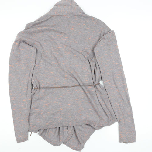 O'Neill Womens Grey Knit Belted Cardigan M Long Sleeve Relaxed Fit