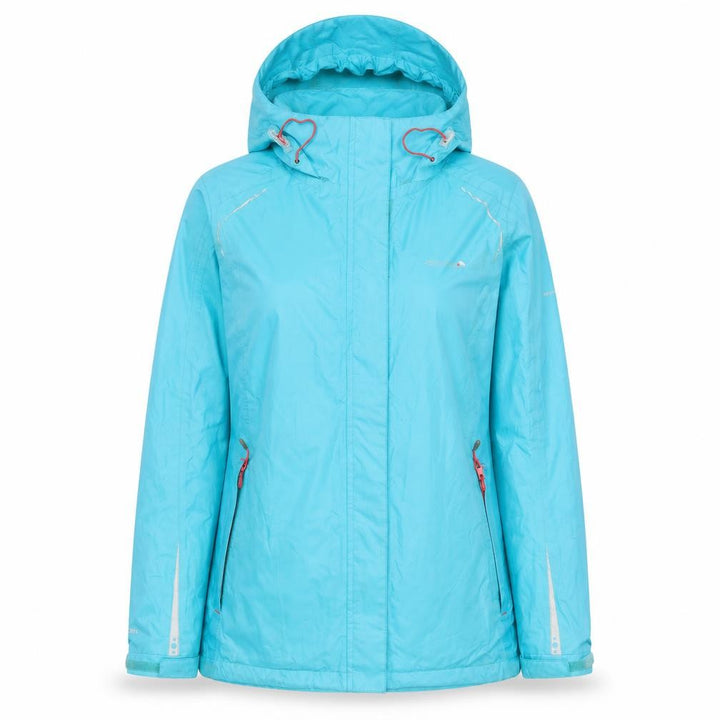 Regatta Women Blue Waterproof Hooded Mid-Length Rain Coat UK 12