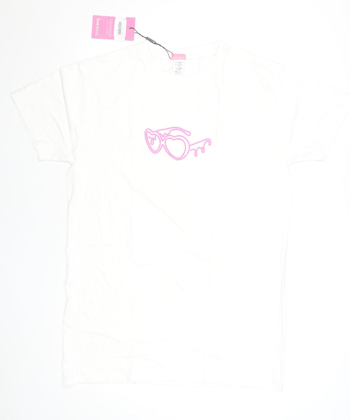 I Saw It First Love Island White Cotton Women's Small T-Shirt Dress
