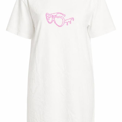 I Saw It First Love Island White Cotton Women's Small T-Shirt Dress