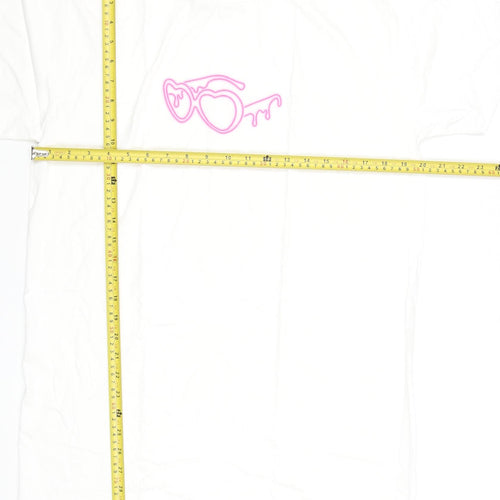 I Saw It First Love Island White Cotton Women's Small T-Shirt Dress