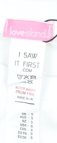 I Saw It First Love Island White Cotton Women's Small T-Shirt Dress