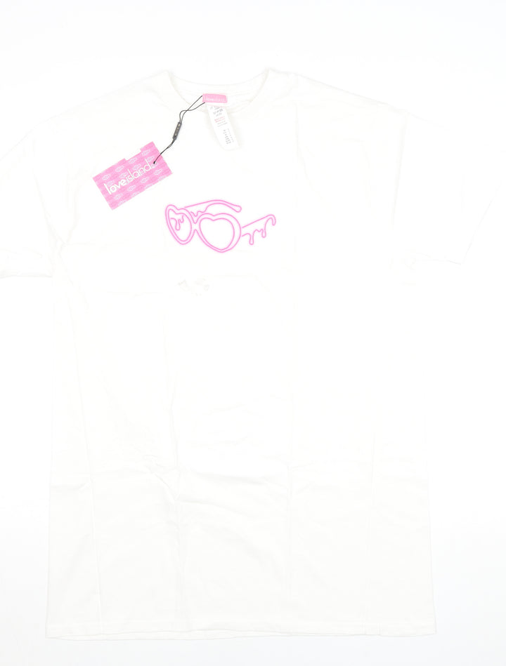I Saw It First Women’s White T-Shirt Dress Size S Graphic Cotton Summer