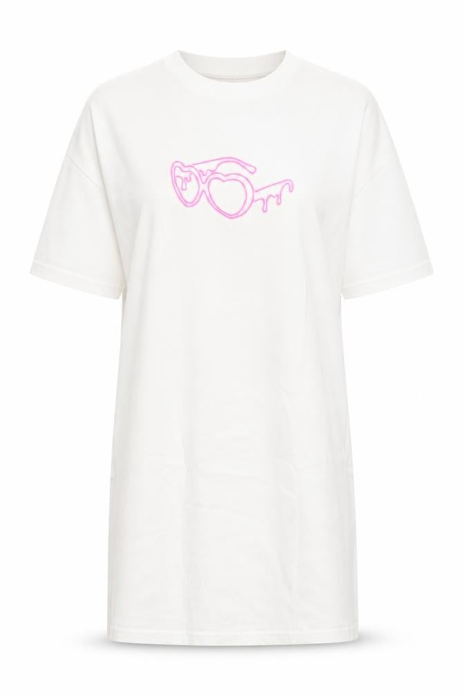 I Saw It First Women’s White T-Shirt Dress Size S Graphic Cotton Summer