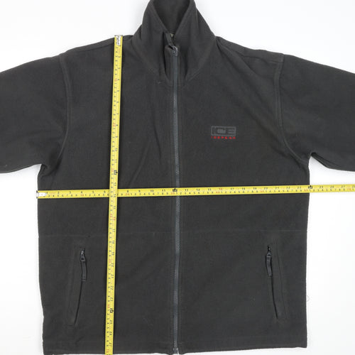 Icepeak Mens Black Fleece Jacket Size M Full Zip Outdoor Casual