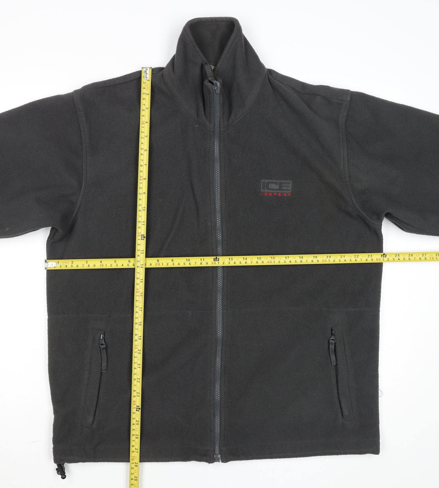 Icepeak Mens Black Fleece Jacket Size M Full Zip Outdoor Casual