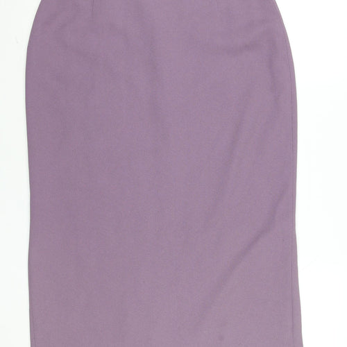 GOLD Women's Purple Pencil Skirt Size 14 Lined Knee Length Workwear