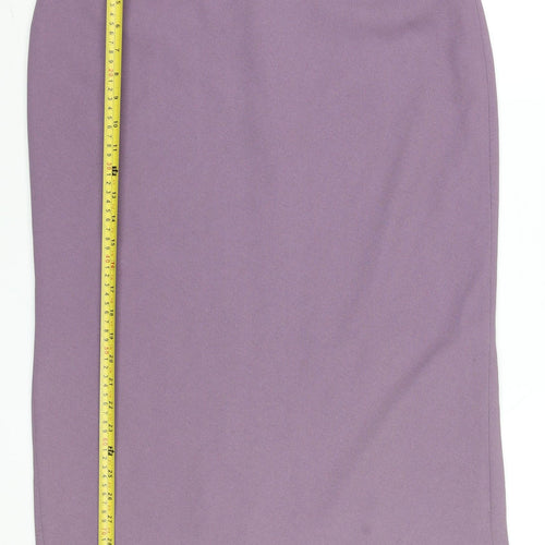 GOLD Women's Purple Pencil Skirt Size 14 Lined Knee Length Workwear