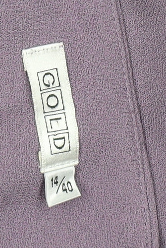 GOLD Women's Purple Pencil Skirt Size 14 Lined Knee Length Workwear