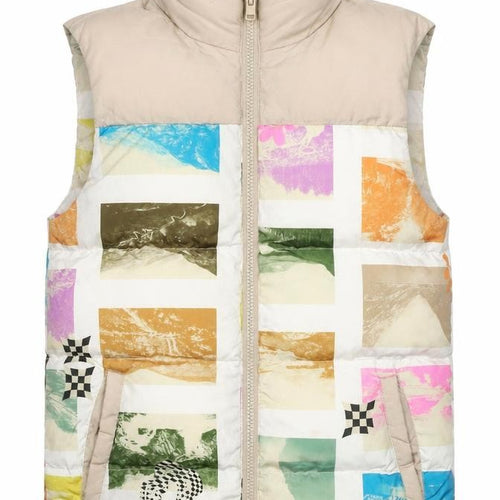 ASOS DESIGN Men's Multicoloured Puffer Waistcoat 2XS Stand-Up Collar