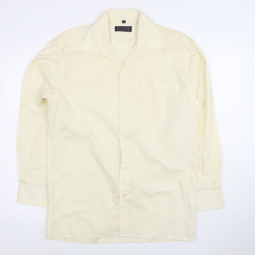 McIvor Men's Ivory Long Sleeve Dress Shirt 15.5in Regular Fit Formal