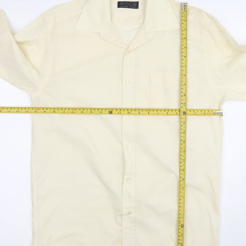 McIvor Men's Ivory Long Sleeve Dress Shirt 15.5in Regular Fit Formal