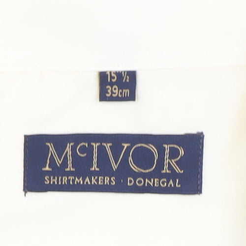 McIvor Men's Ivory Long Sleeve Dress Shirt 15.5in Regular Fit Formal