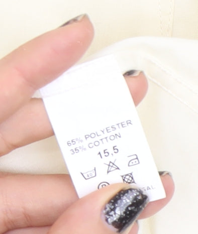 McIvor Men's Ivory Long Sleeve Dress Shirt 15.5in Regular Fit Formal