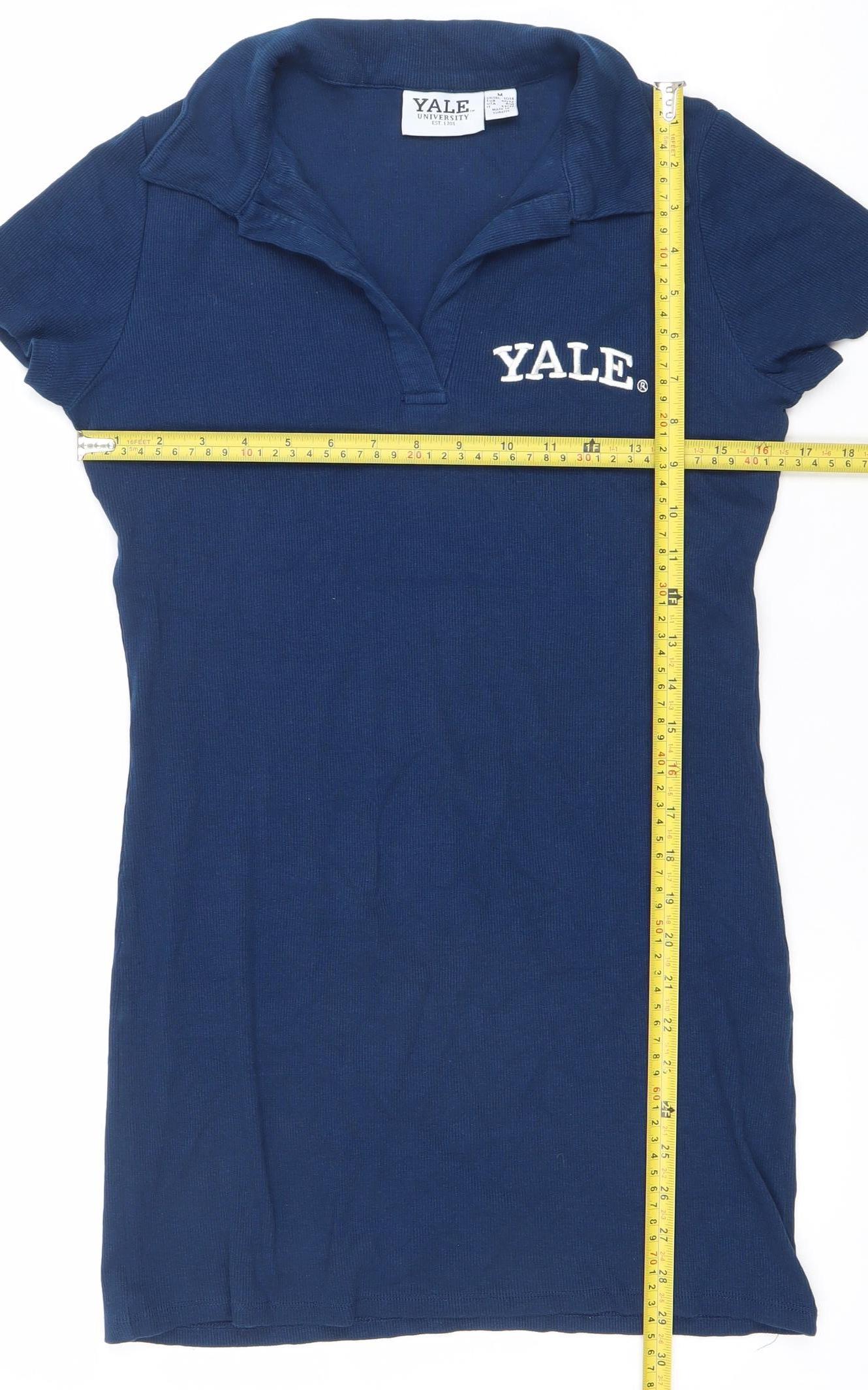 Yale University Women's Blue Cotton Polo Shirt Size M