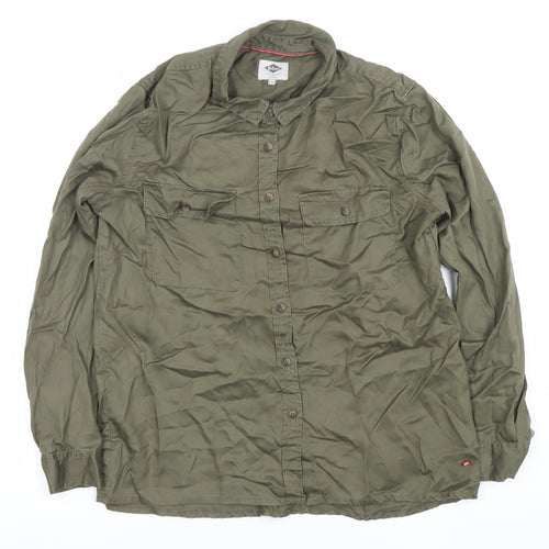 Lee Cooper Men's Green Long Sleeve Button-Up Casual Shirt M