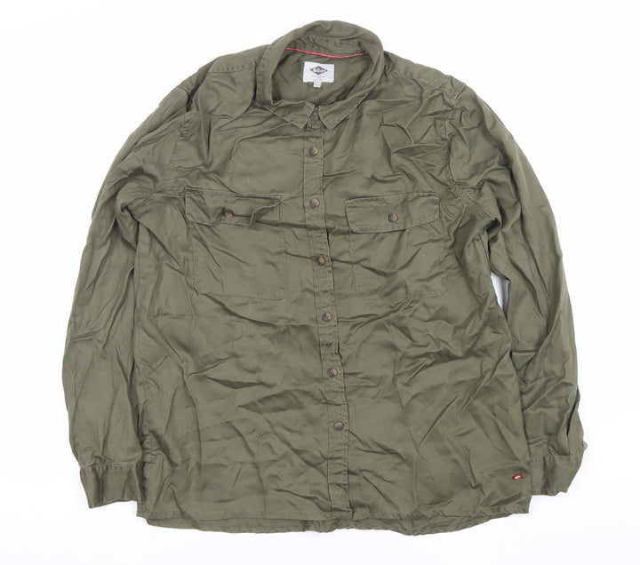 Lee Cooper Men's Green Long Sleeve Button-Up Casual Shirt M