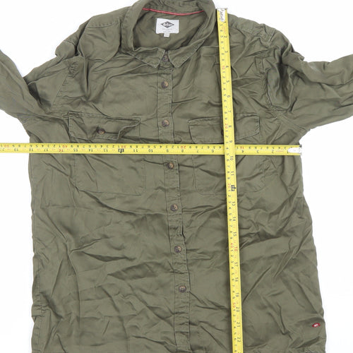 Lee Cooper Men's Green Long Sleeve Button-Up Casual Shirt M