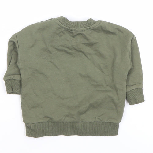 Kenzo Kids Green Elephant Embroidered Sweatshirt 6-9 Months Unisex Cotton