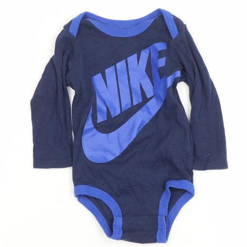 Nike Blue Long Sleeve Baby Bodysuit 0-6 Months Unisex Sports Babygrow