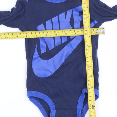 Nike Blue Long Sleeve Baby Bodysuit 0-6 Months Unisex Sports Babygrow
