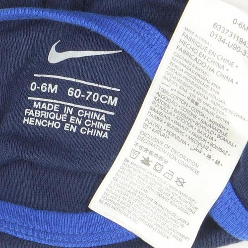 Nike Blue Long Sleeve Baby Bodysuit 0-6 Months Unisex Sports Babygrow