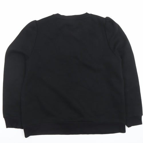 SAYIDOA Womens Black X-Large Pullover Sweatshirt Graphic Print Cotton Blend