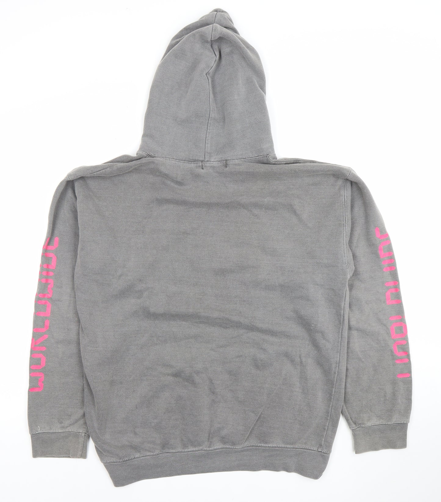 PrettyLittleThing Women's Grey S Pullover Hoodie with Worldwide Print