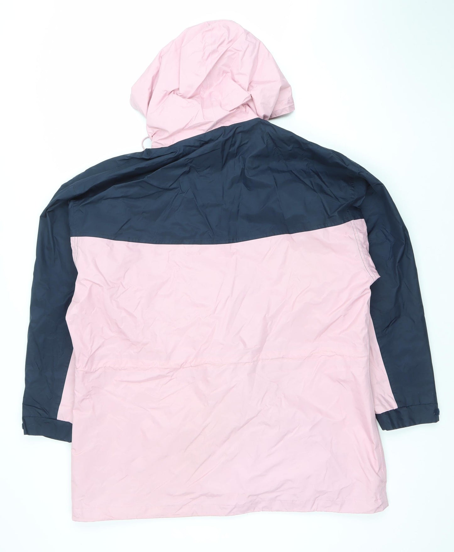 Climate Base Womens Pink Blue Hooded Waterproof Rain Coat Jacket M