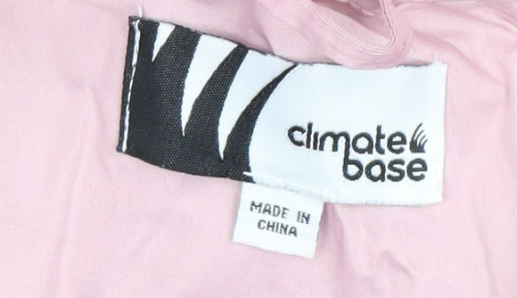 Climate Base Womens Pink Blue Hooded Waterproof Rain Coat Jacket M
