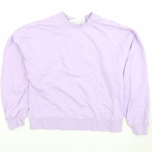 JXRX Womens Lilac Pullover Sweatshirt XS Cotton Casual