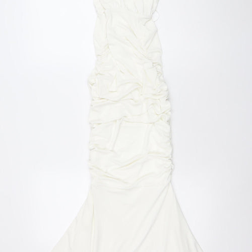 Honor Gold London Women White S Mermaid Maxi Ruched Formal Dress