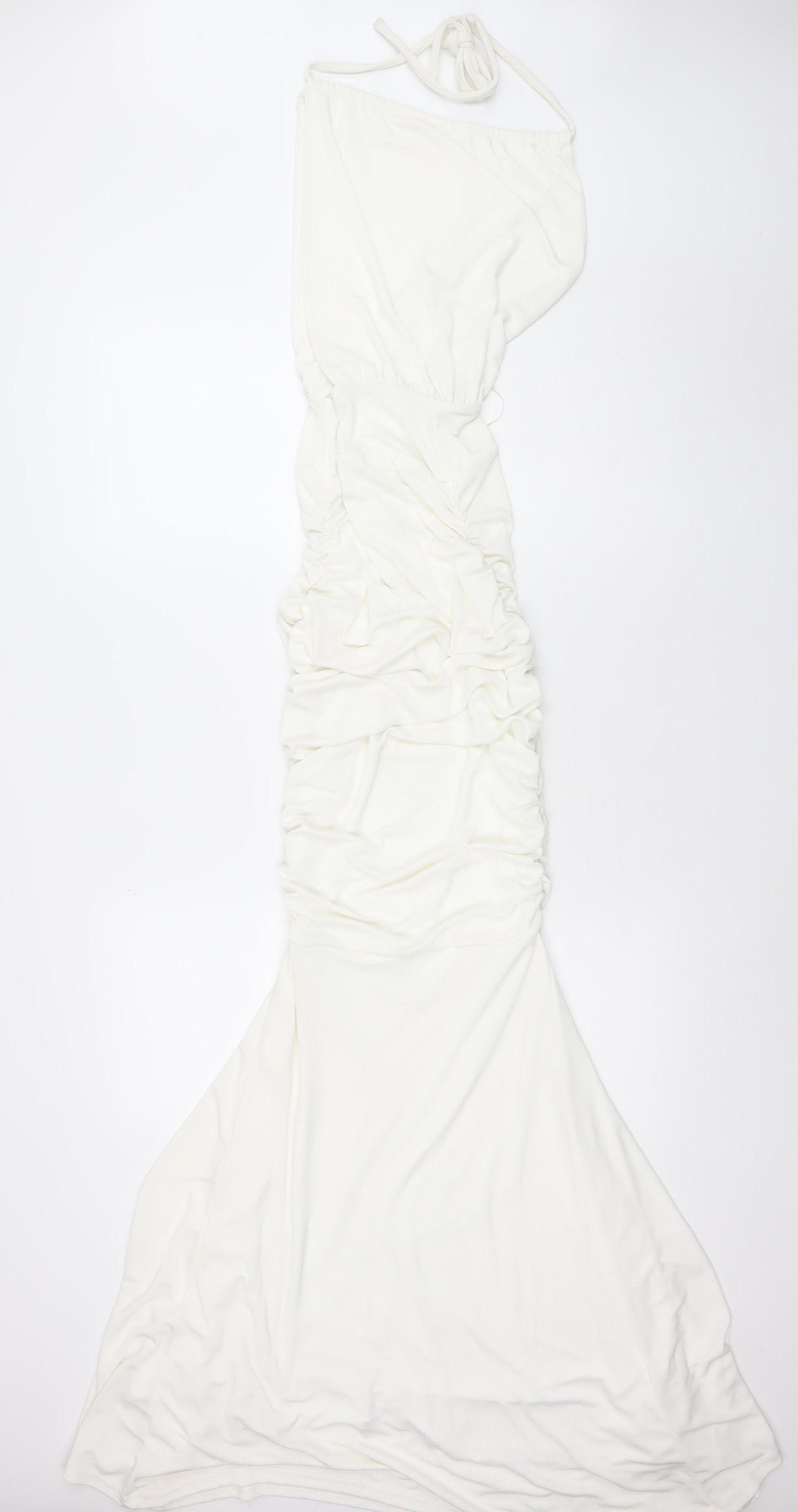 Honor Gold London Women White S Mermaid Maxi Ruched Formal Dress