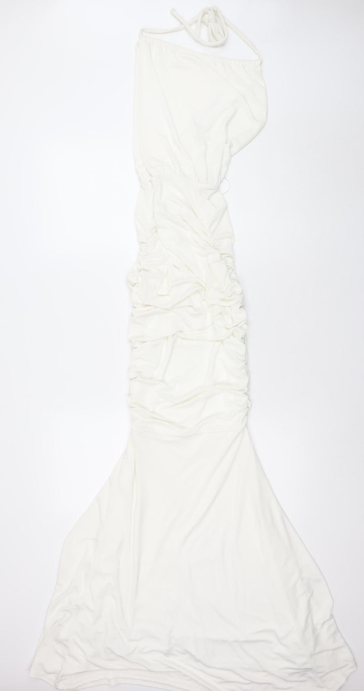 Honor Gold London Women White S Mermaid Maxi Ruched Formal Dress