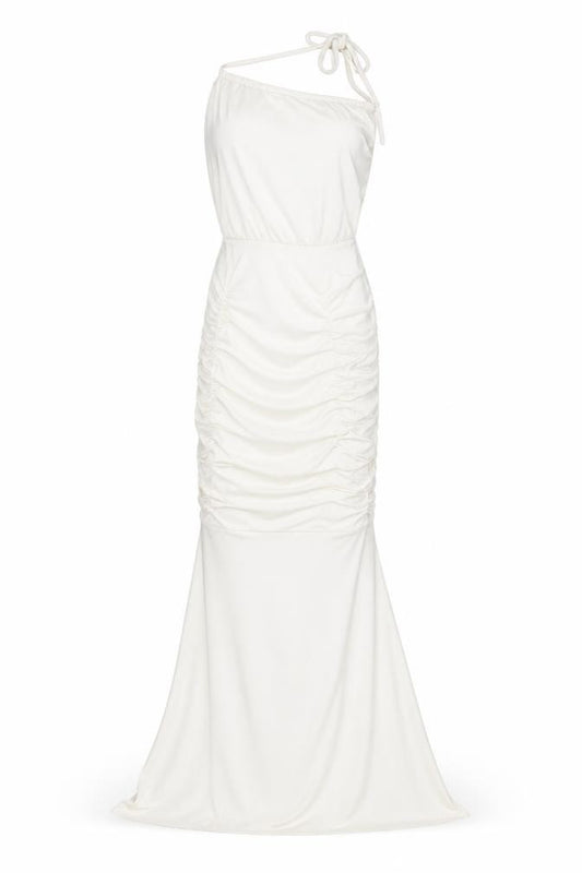 Honor Gold London Women White S Mermaid Maxi Ruched Formal Dress