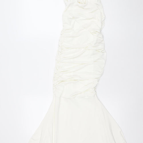 Honor Gold London Women White S Mermaid Maxi Ruched Formal Dress