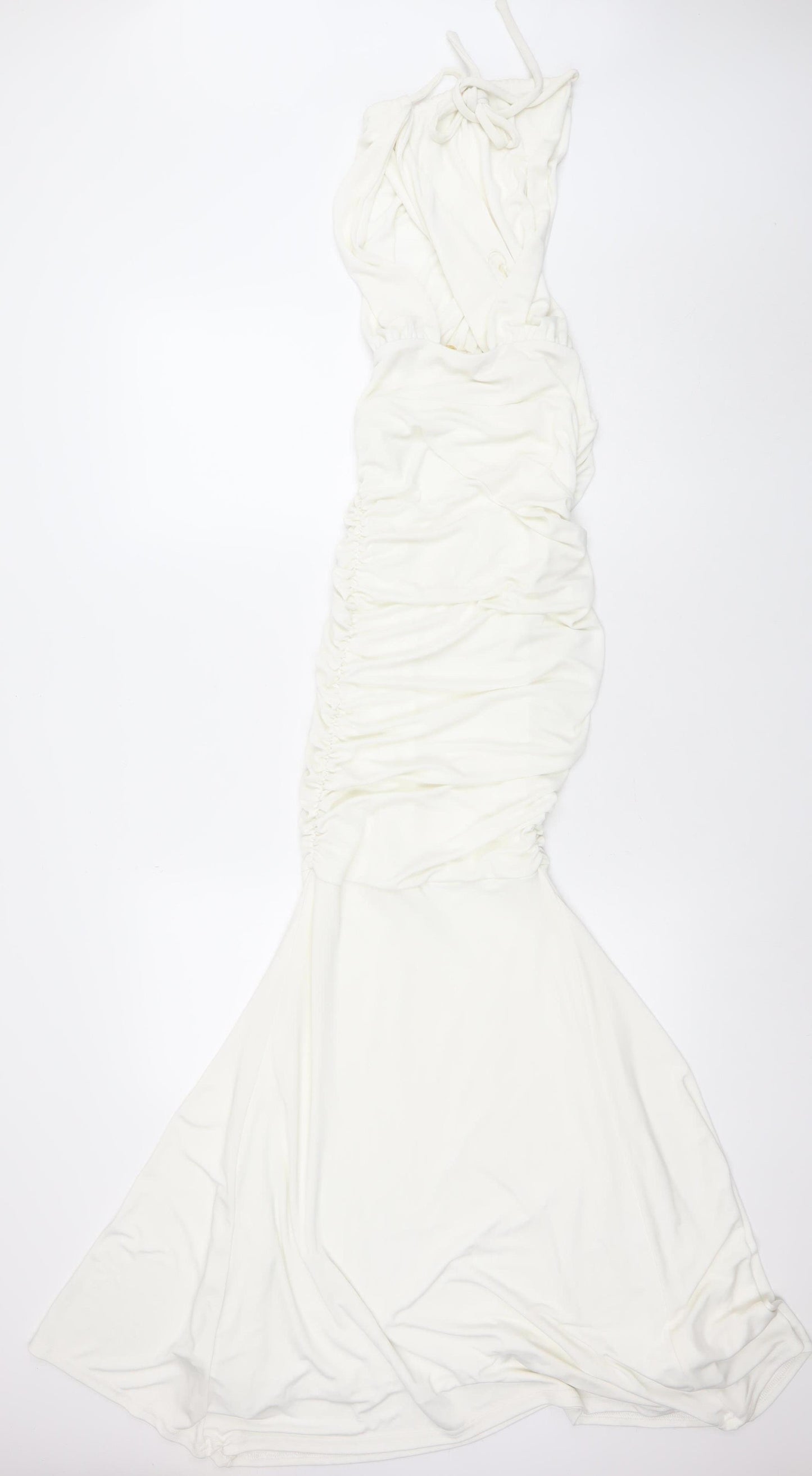 Honor Gold London Women White S Mermaid Maxi Ruched Formal Dress