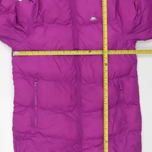 Trespass Girls Purple Puffer Jacket 11-12 Years Hooded Water Resistant Winter Coat