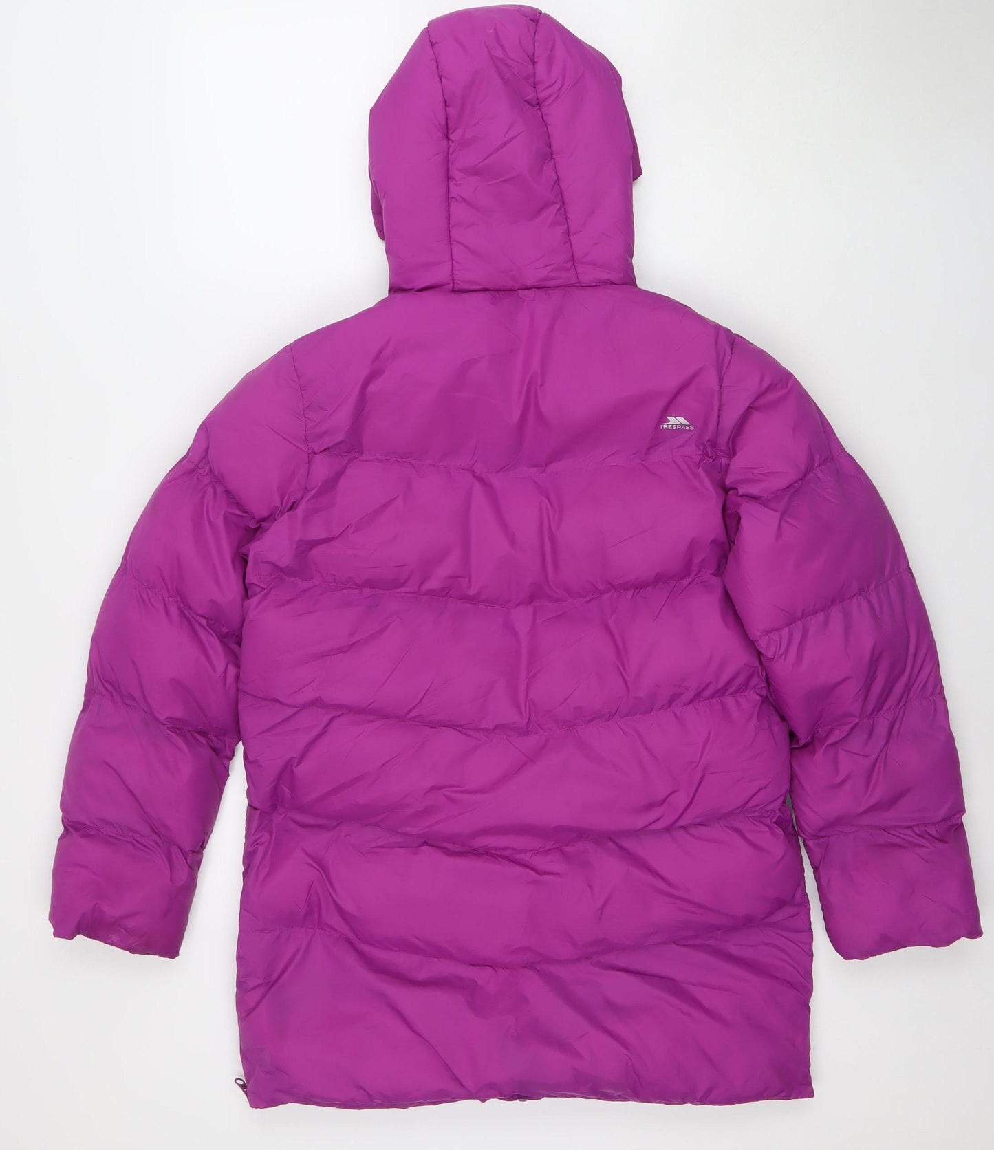 Trespass Girls Purple Puffer Jacket 11-12 Years Hooded Water Resistant Winter Coat