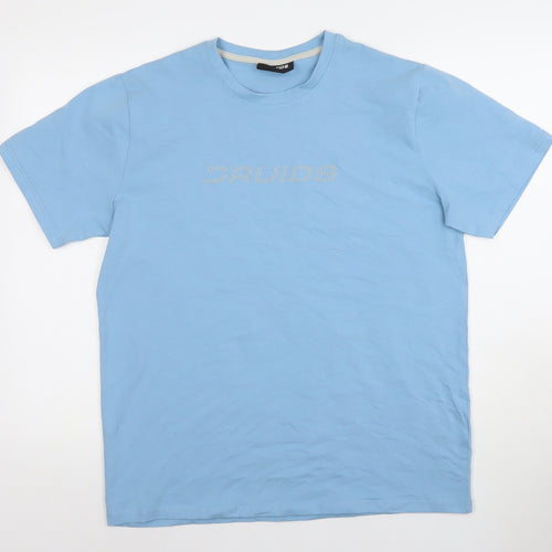 Druids Men's Blue Regular Fit Cotton Crew Neck T-Shirt Size S