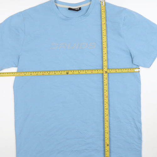 Druids Men's Blue Regular Fit Cotton Crew Neck T-Shirt Size S