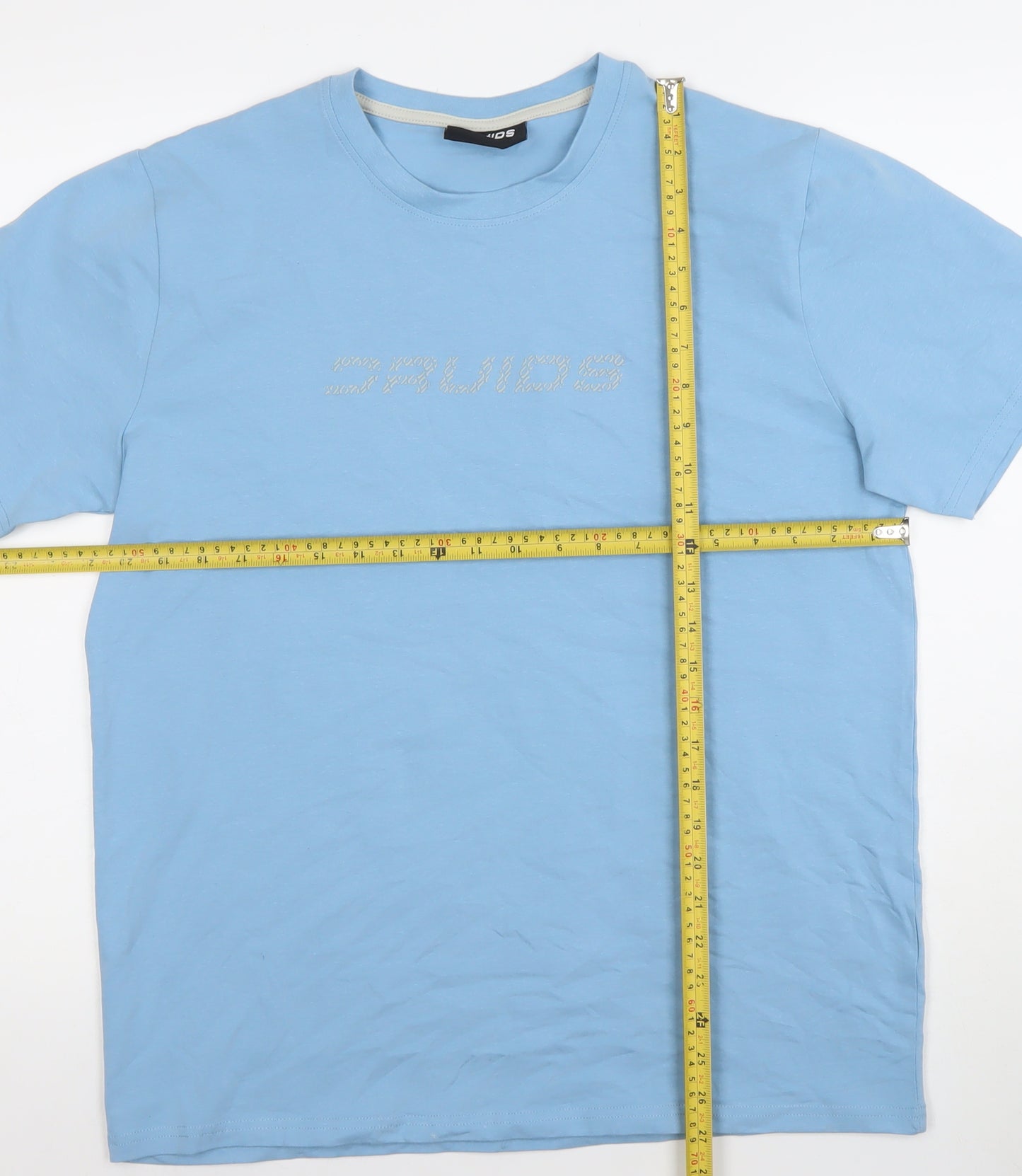 Druids Men's Blue Regular Fit Cotton Crew Neck T-Shirt Size S