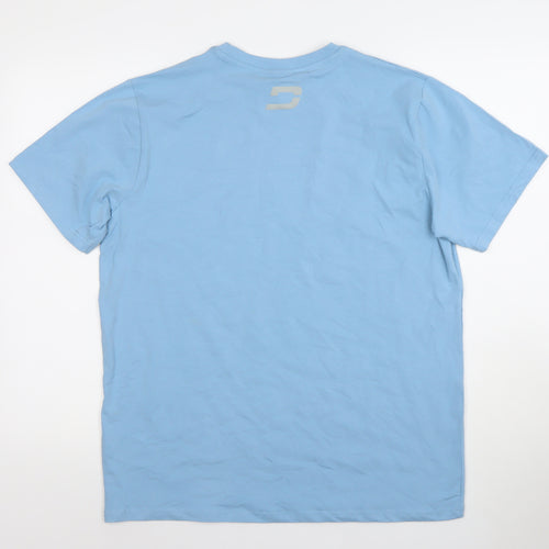 Druids Men's Blue Regular Fit Cotton Crew Neck T-Shirt Size S